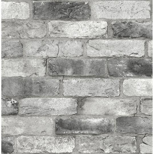 NuWallpaper Gray London Brick Peel & Stick Wallpaper